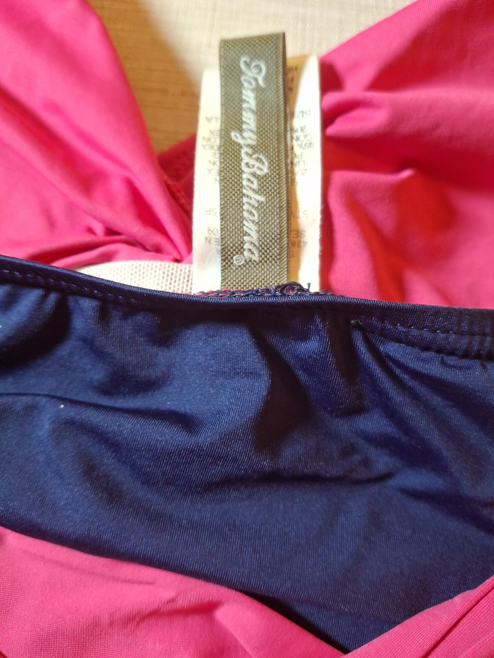 Tommy Bahama Pink & Navy Swim Top